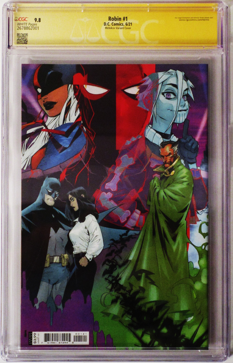 Robin Vol 5 #1 Cover F Variant Gleb Melnikov Wraparound Cover Signed By Joshua Williamson CGC 9.8