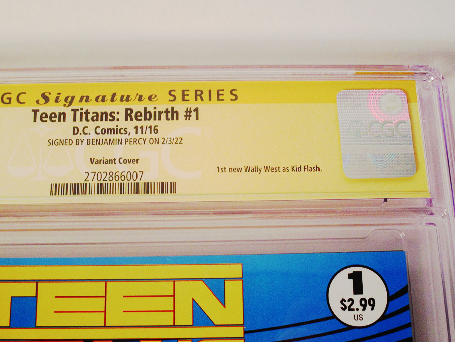 Teen Titans Rebirth #1 Cover D Variant Evan Doc Shaner Cover Signed by Benjamin Percy CGC 9.6