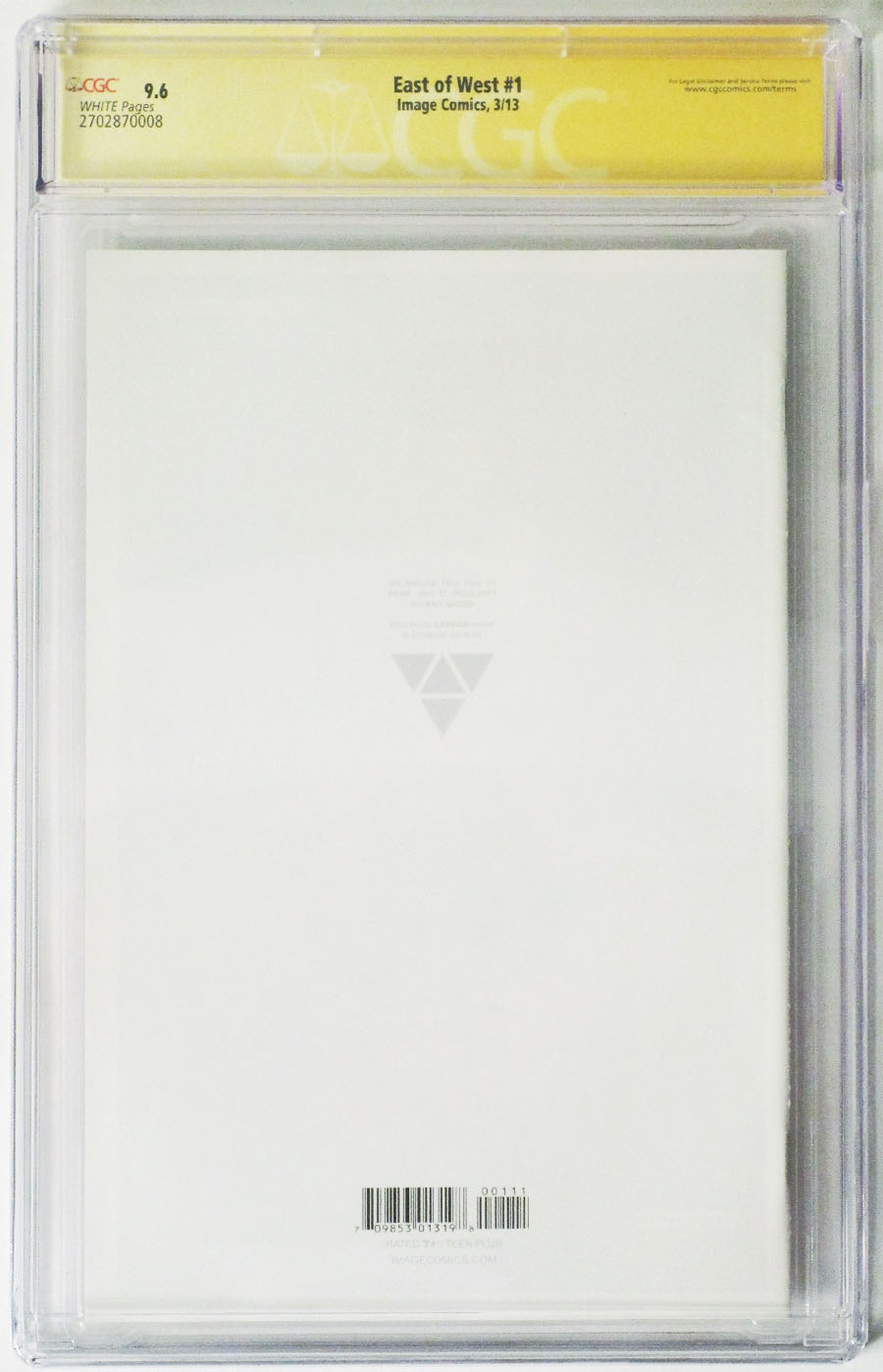 East Of West #1 Cover G 1st Ptg Signed By Nick Dragotta CGC 9.6