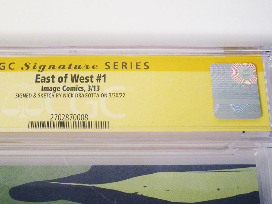 East Of West #1 Cover G 1st Ptg Signed By Nick Dragotta CGC 9.6