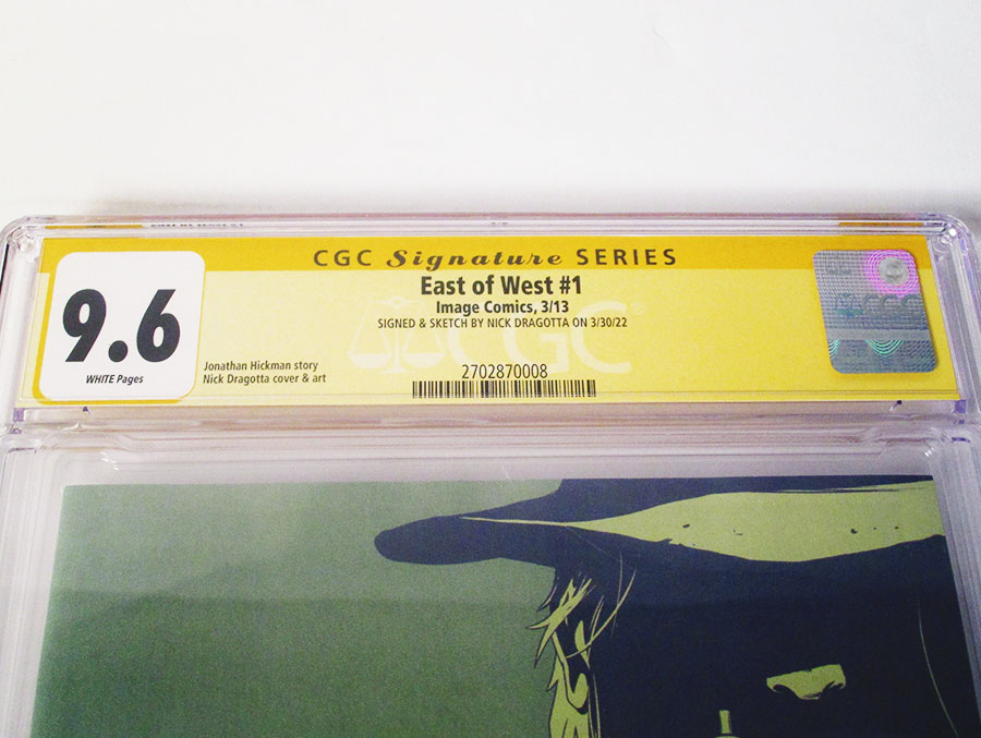 East Of West #1 Cover G 1st Ptg Signed By Nick Dragotta CGC 9.6