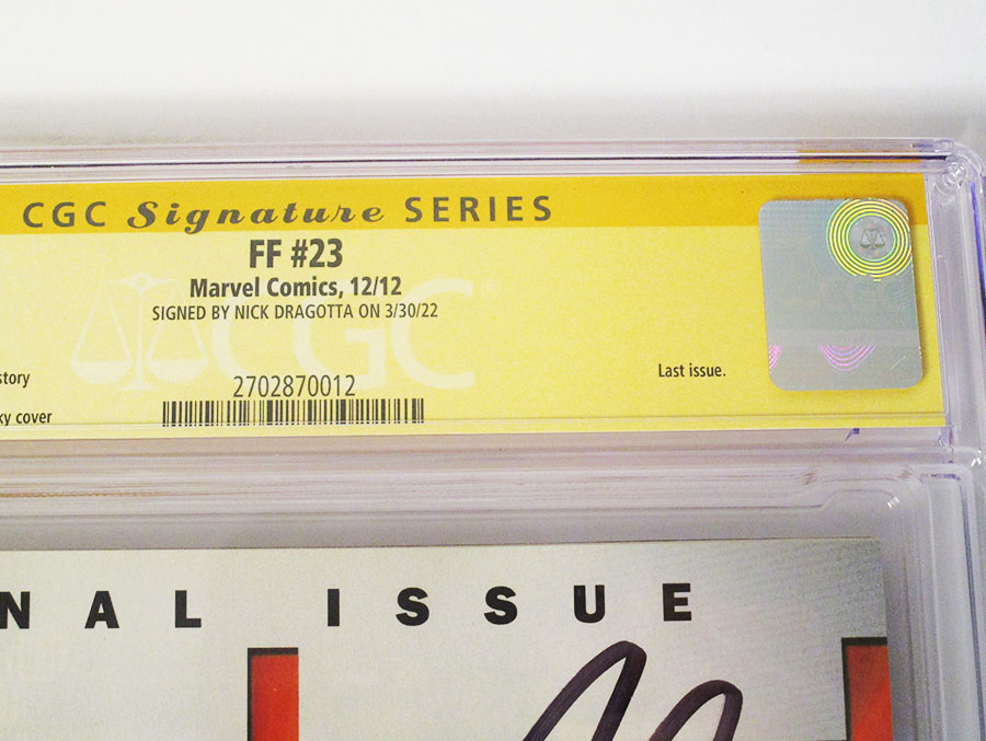 FF #23 Cover C Regular Kalman Androsofzsky Cover Signed By Nick Dragotta CGC 9.8