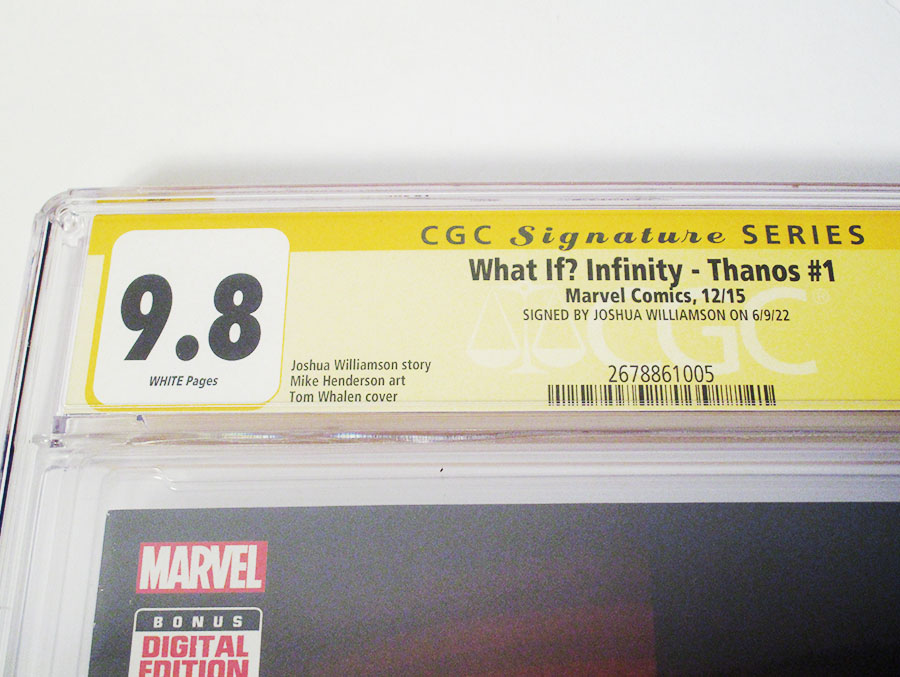 What If Infinity Thanos #1 Cover C Regular Tom Whalen Cover Signed By Joshua Williamson CGC 9.8