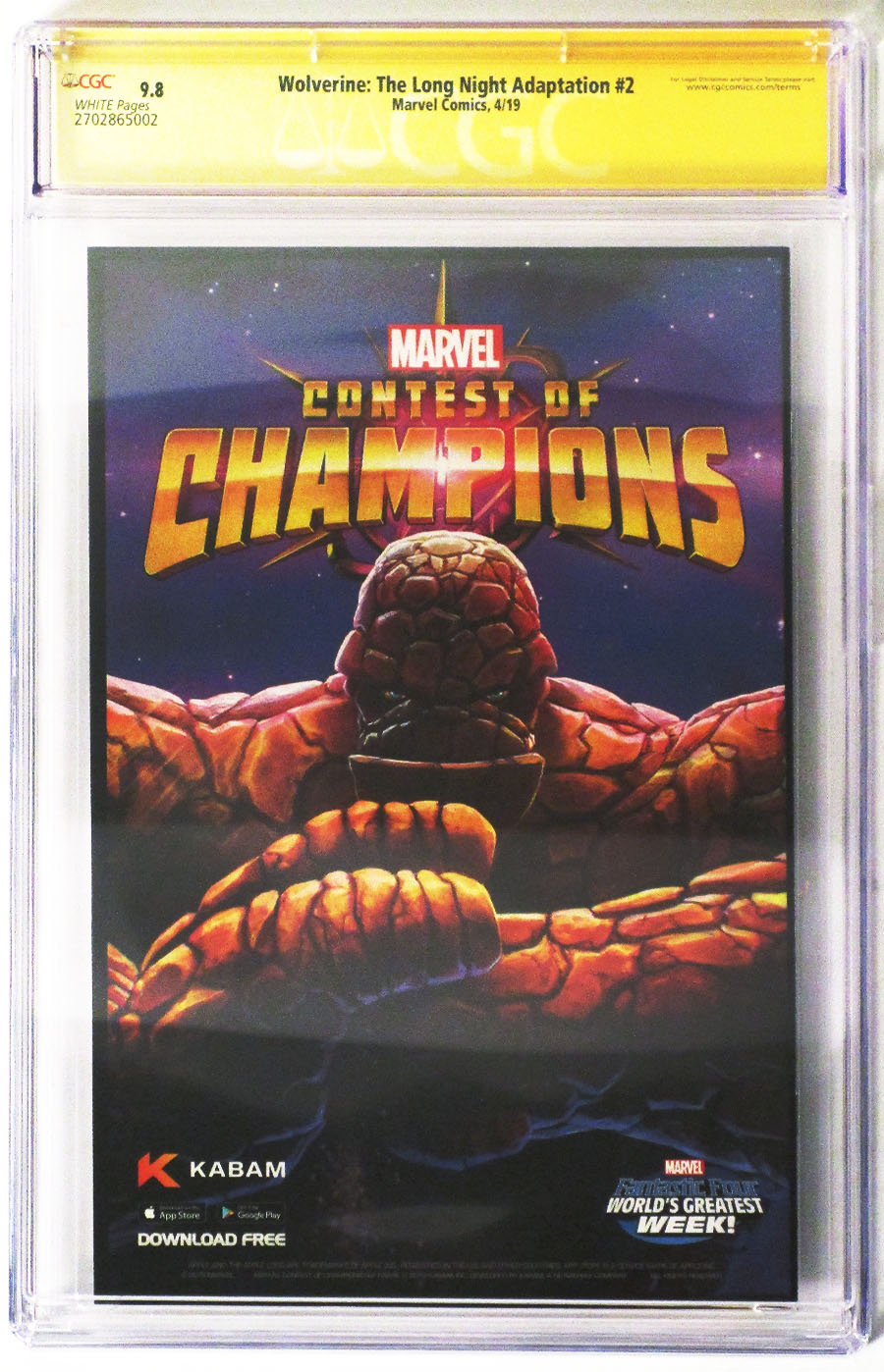 Wolverine Long Night Adaptation #2 Cover B Signed by Benjamin Percy CGC 9.8