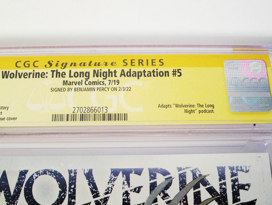 Wolverine Long Night Adaptation #5 Cover B Signed by Benjamin Percy CGC 9.6