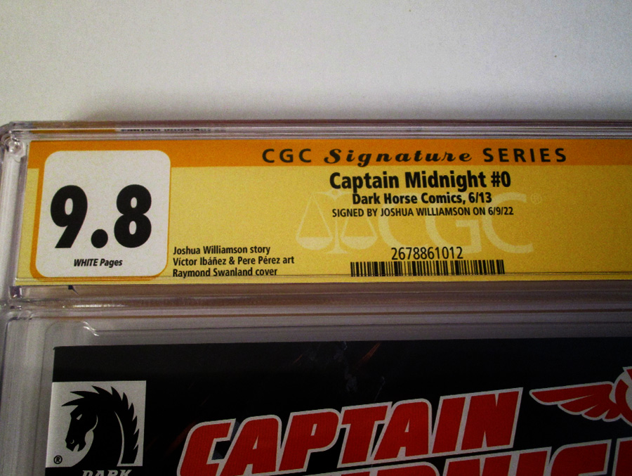 Captain Midnight Vol 2 #0 Cover B Signed By Joshua Williamson CGC 9.8