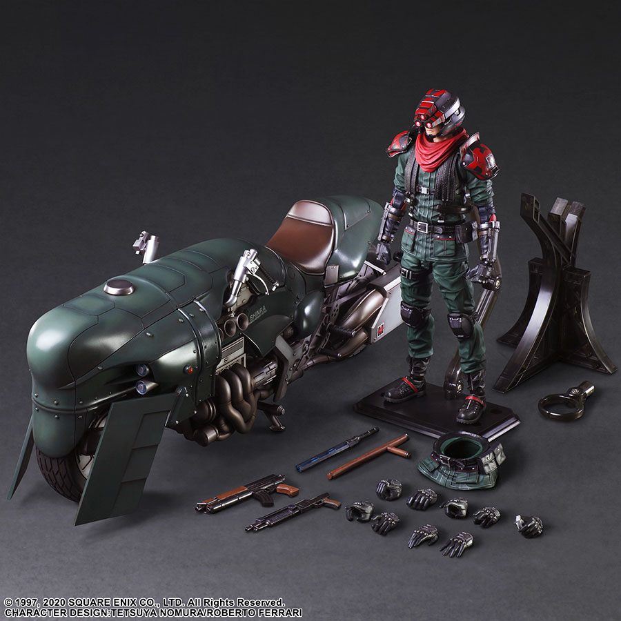Final Fantasy VII Remake Play Arts Kai Action Figure - Shinra Security Officer With Motorcycle