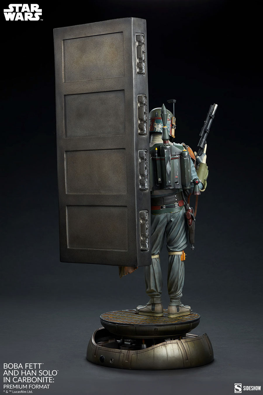 Star Wars Boba Fett And Han Solo In Carbonite Premium Format Figure