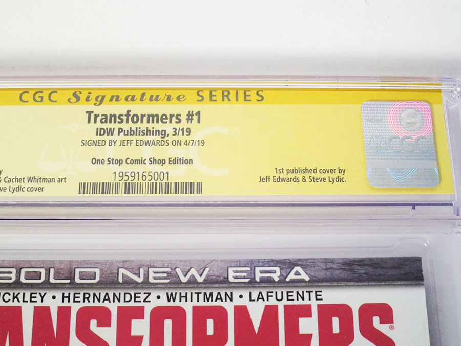 Transformers Vol 4 #1 Cover H CGC 9.6 One Stop Shop Edition Signed by Jeff Edwards