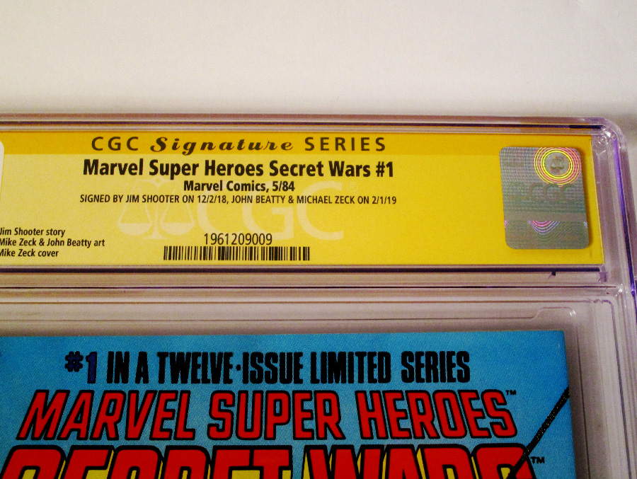 Marvel Super-Heroes Secret Wars #1 Cover D 1st Ptg CGC Signature Series 9.6 Jim Shooter John Beatty & Michael Zeck Signature