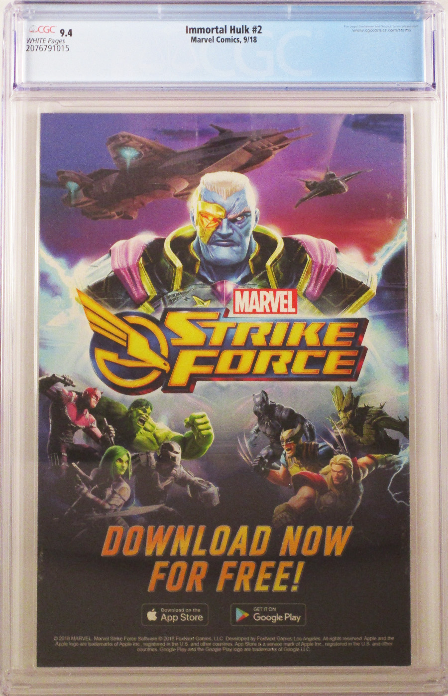 Immortal Hulk #2 Cover J 1st Ptg CGC 9.4 Regular Alex Ross Cover 