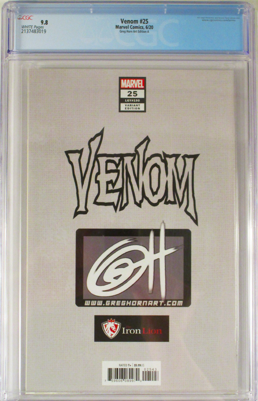 Venom Vol 5 #25 Cover Y CGC 9.8 Variant Greg Horn Cover