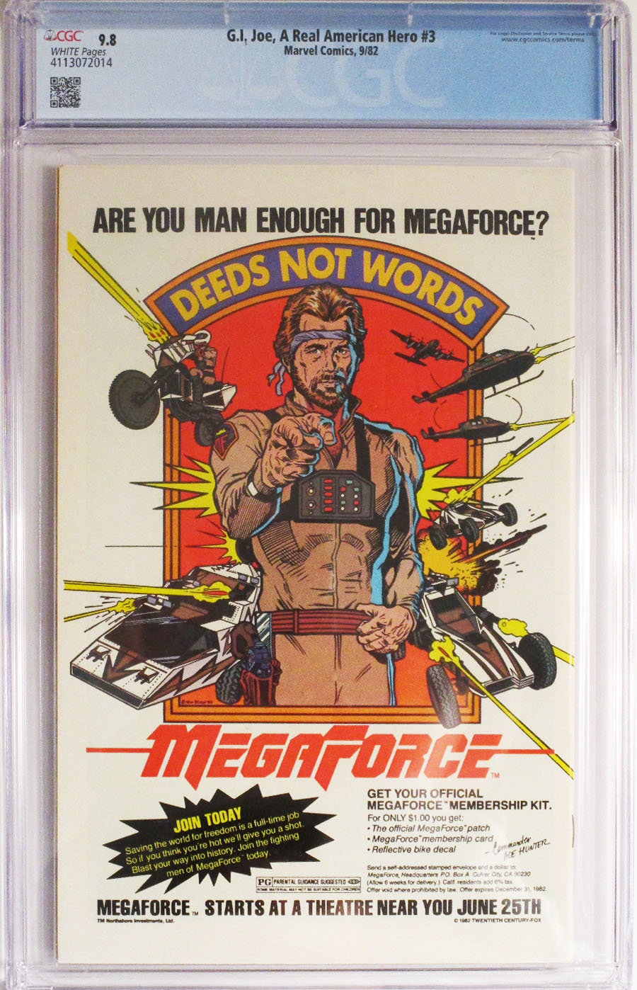 GI Joe A Real American Hero #3 Cover C 1st Ptg CGC 9.8