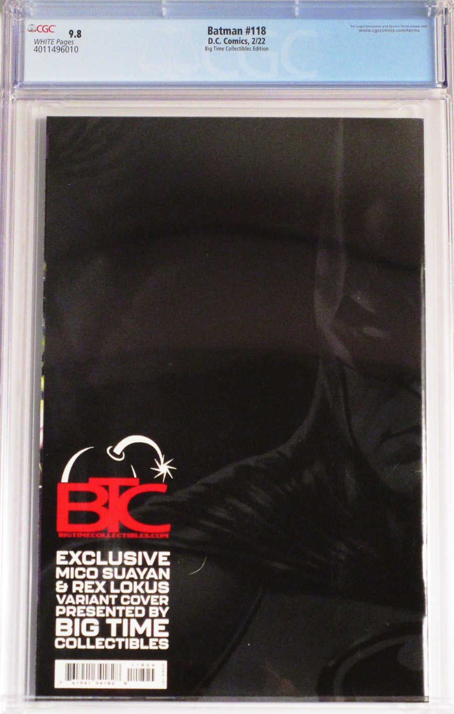 Batman Vol 3 #118 Cover M CGC 9.8 Big Time Collectibles Edition Mico Suayan Variant Cover