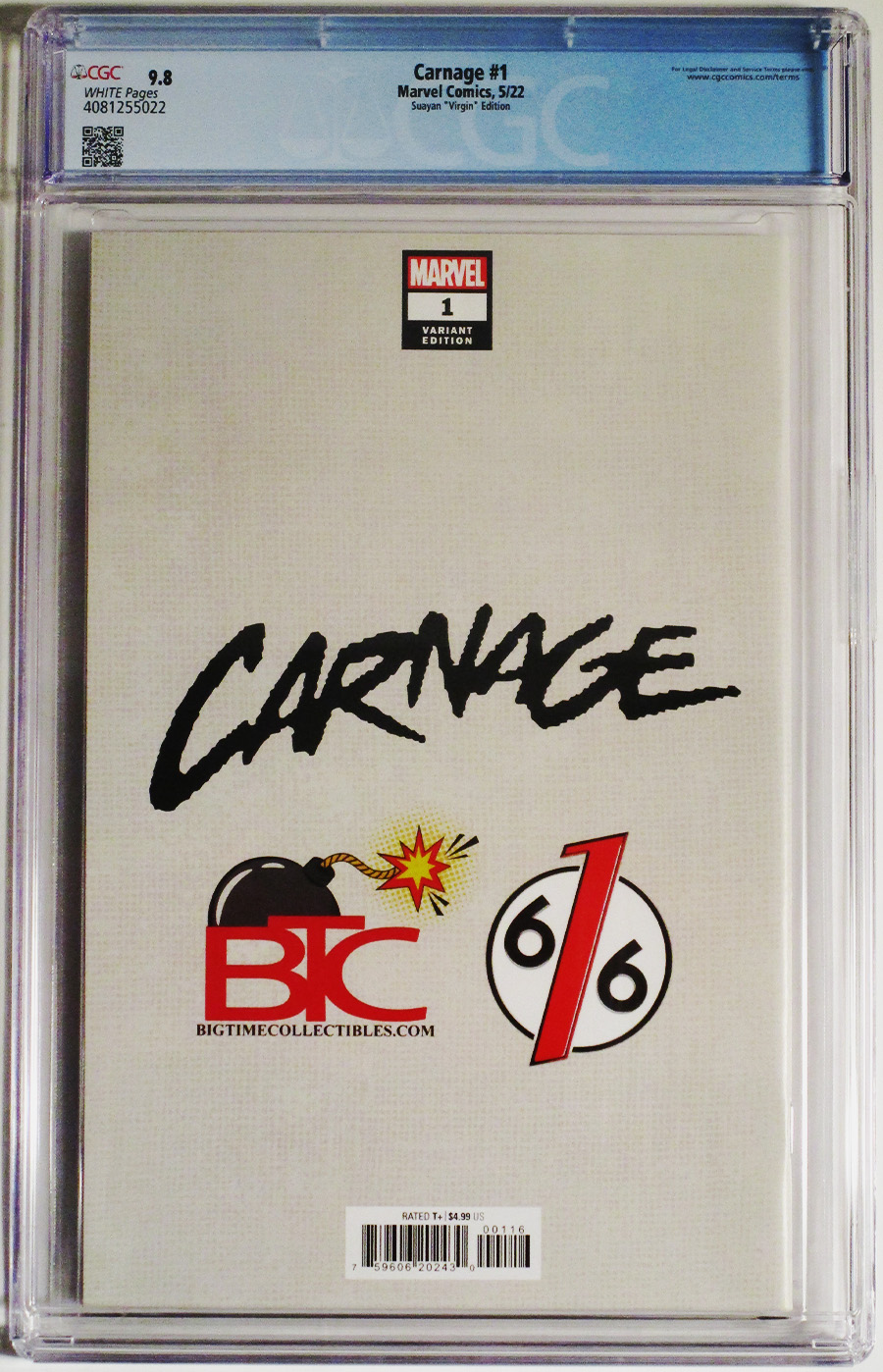 Carnage Vol 3 #1 Cover L CGC 9.8 Mico Suayan Virgin Variant Cover 
