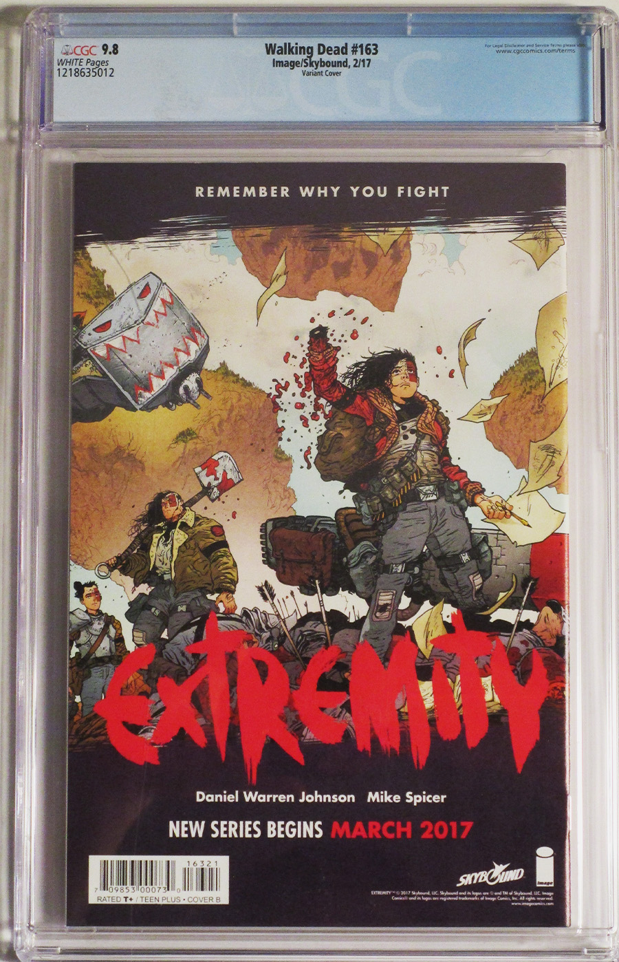 Walking Dead #163 Cover I Incentive Charlie Adlard & Dave Stewart Color Variant Cover CGC 9.8