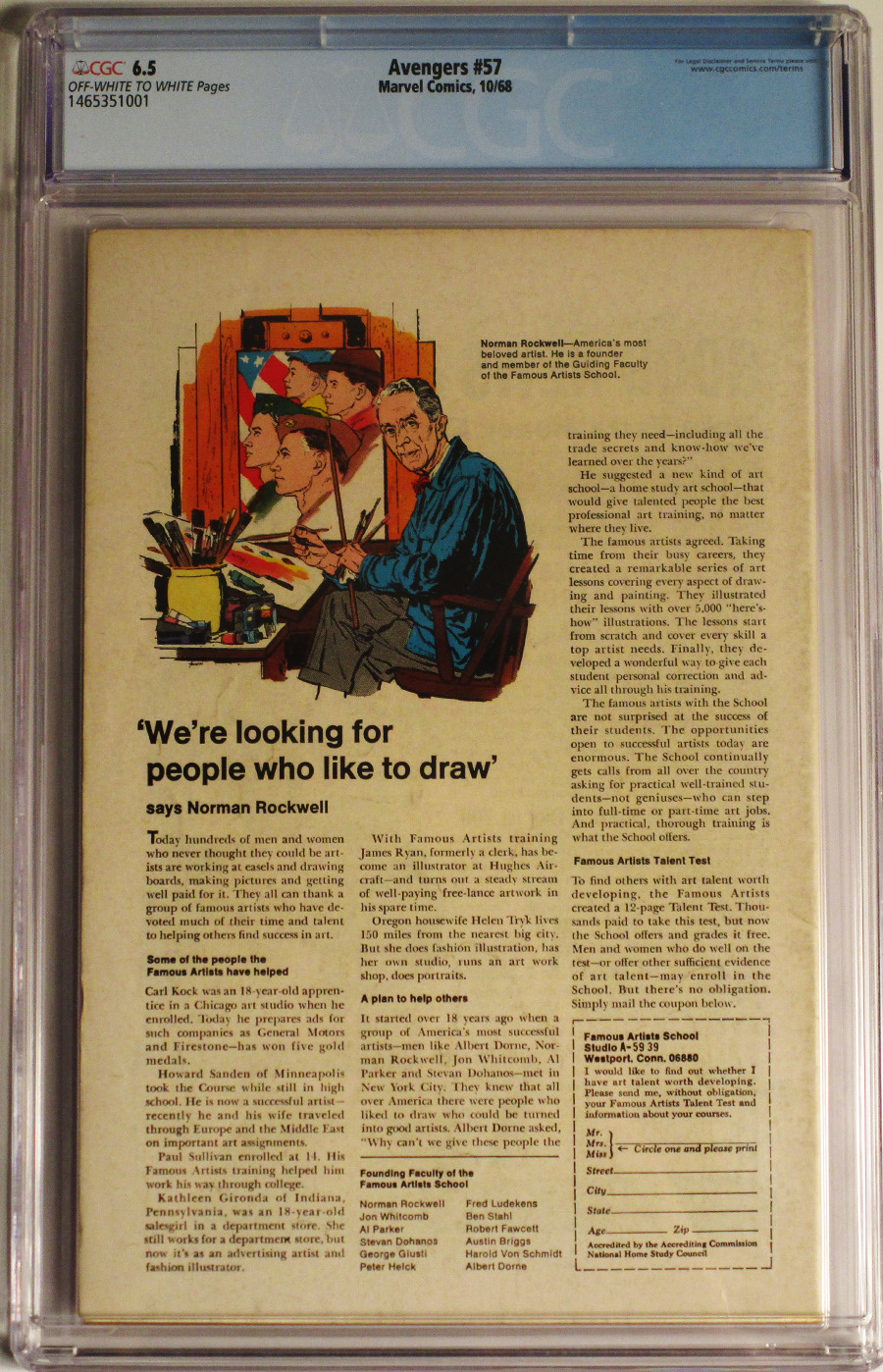 Avengers #57 Cover C CGC 6.5 1st Ptg 