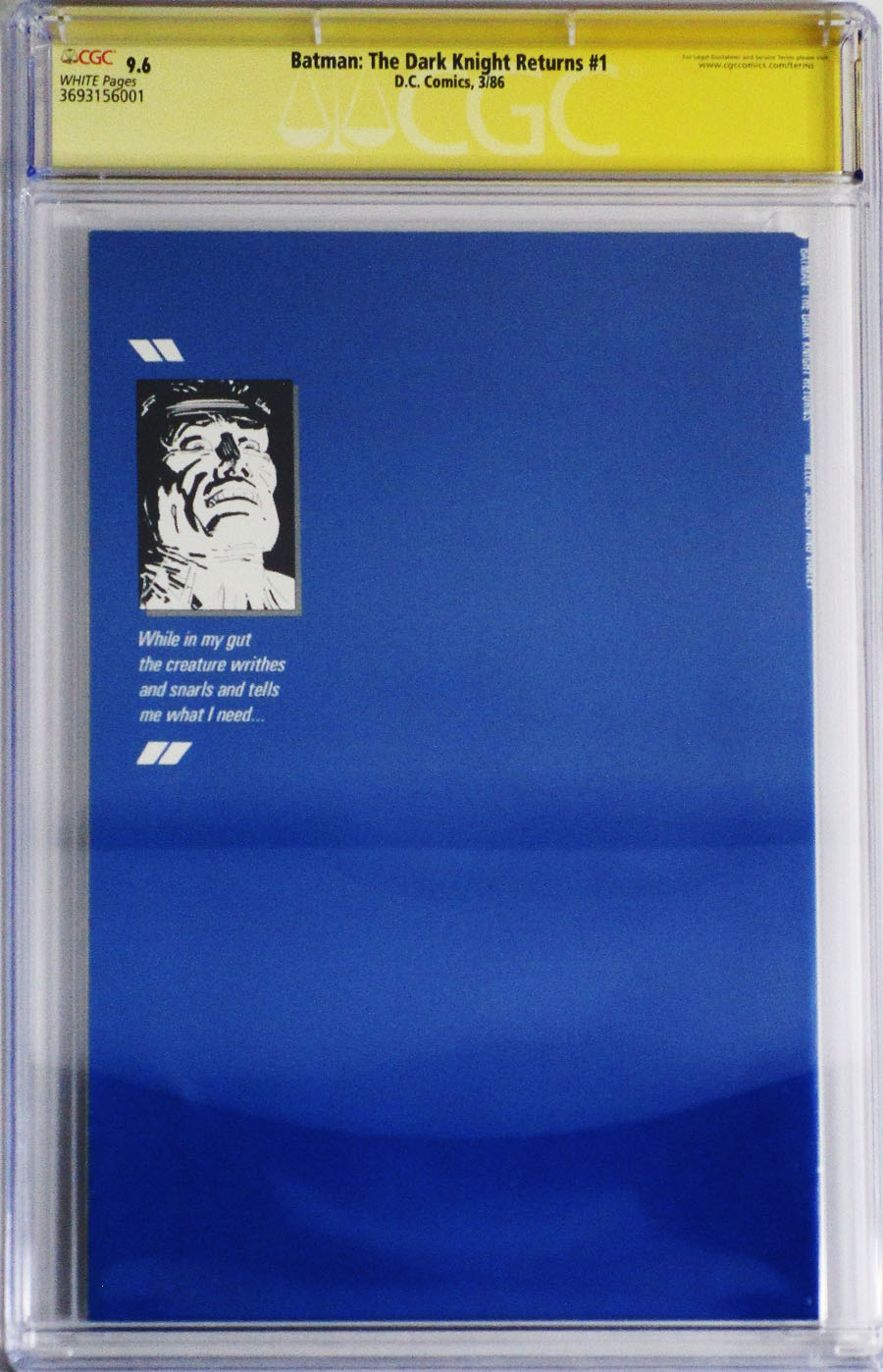Batman The Dark Knight Returns #1 Cover P CGC Signature Series 9.6 Signed by Frank Miller 1st Ptg