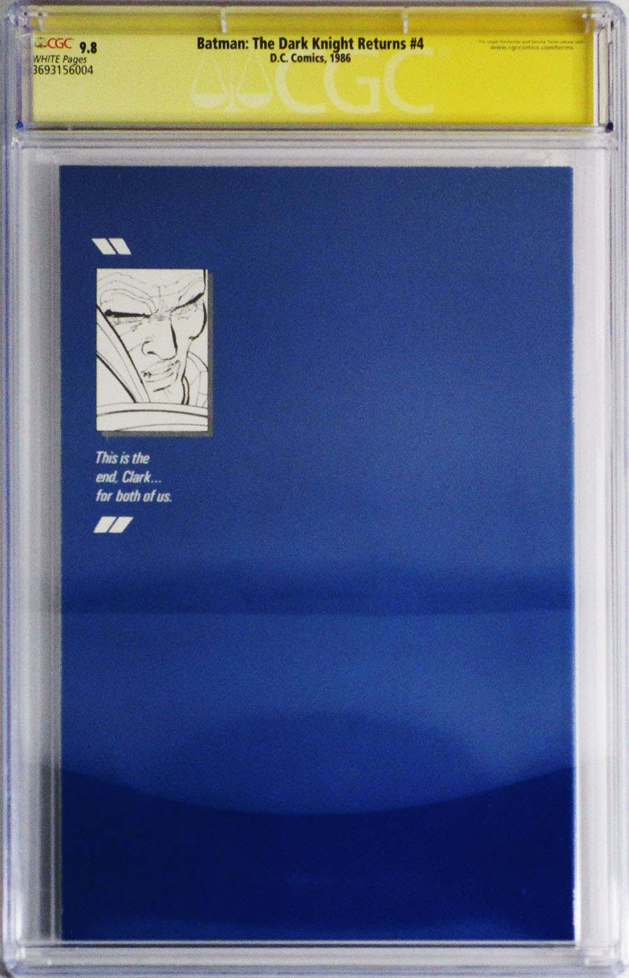 Batman The Dark Knight Returns #4 Cover C CGC Signature Series 9.8 Signed by Frank Miller