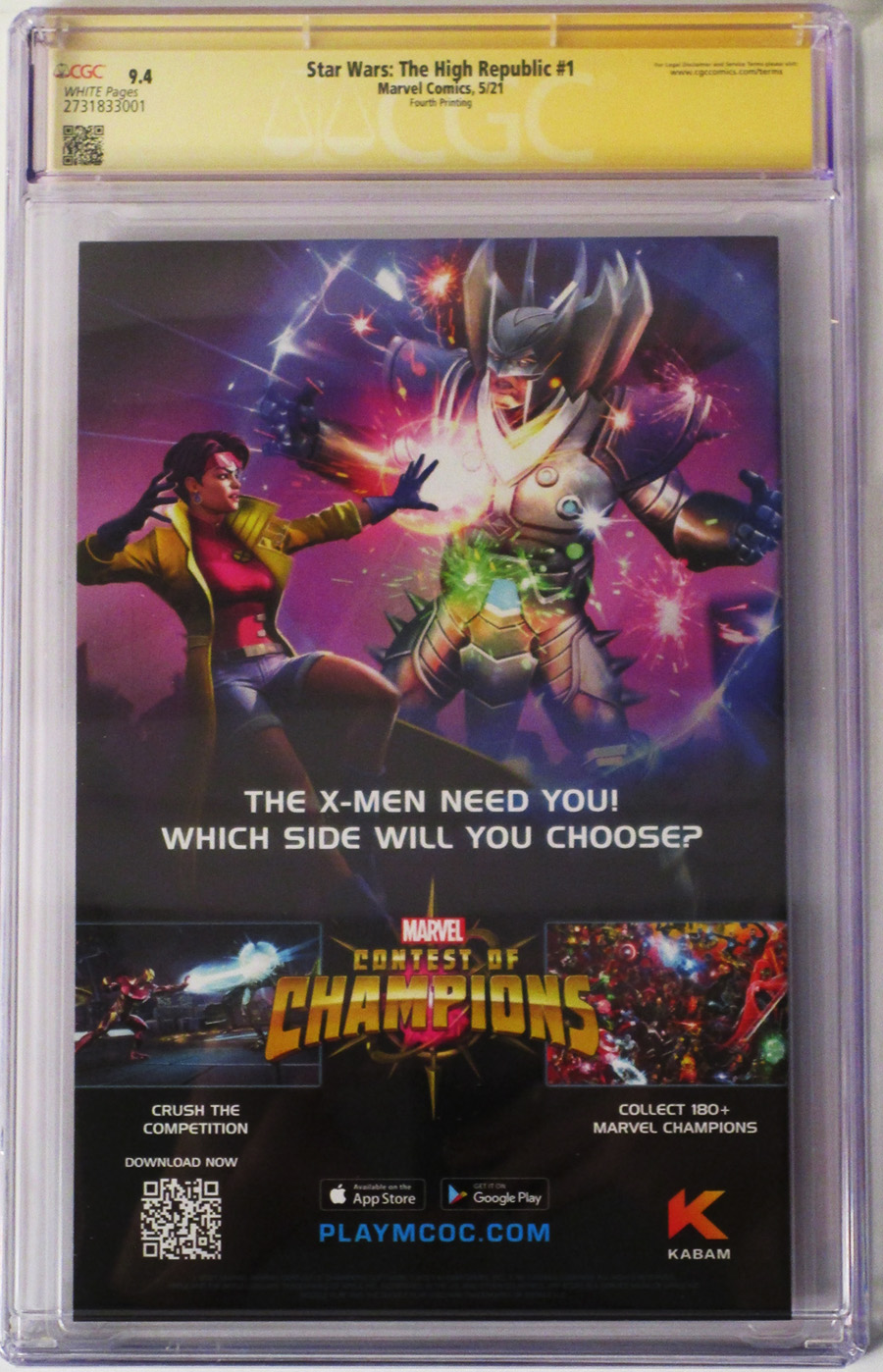Star Wars The High Republic #1 Cover N 4th Printing Variant Cover Signed by Ario Anindito CGC Graded 9.4
