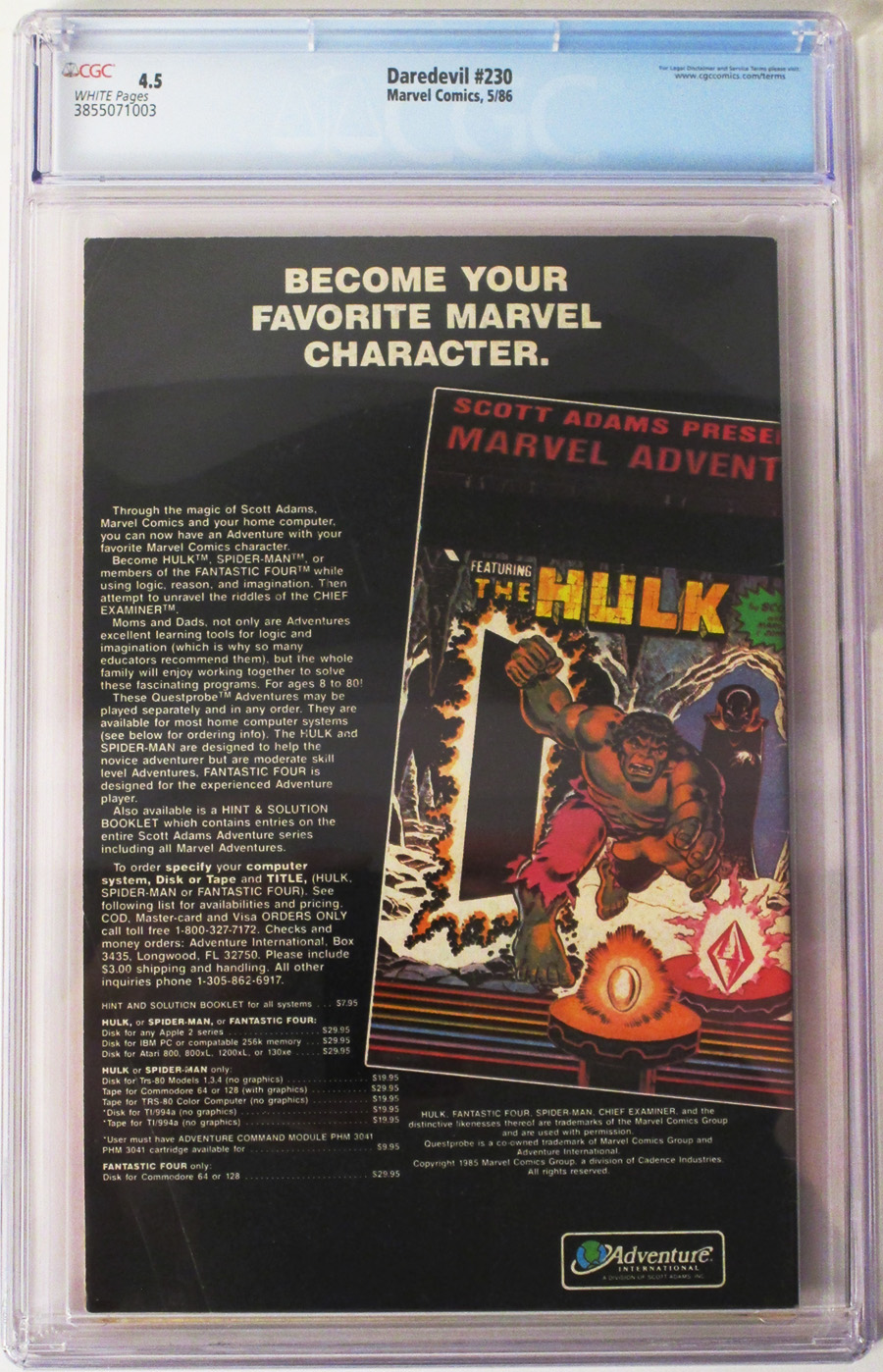 Daredevil #230 Cover B CGC 4.5