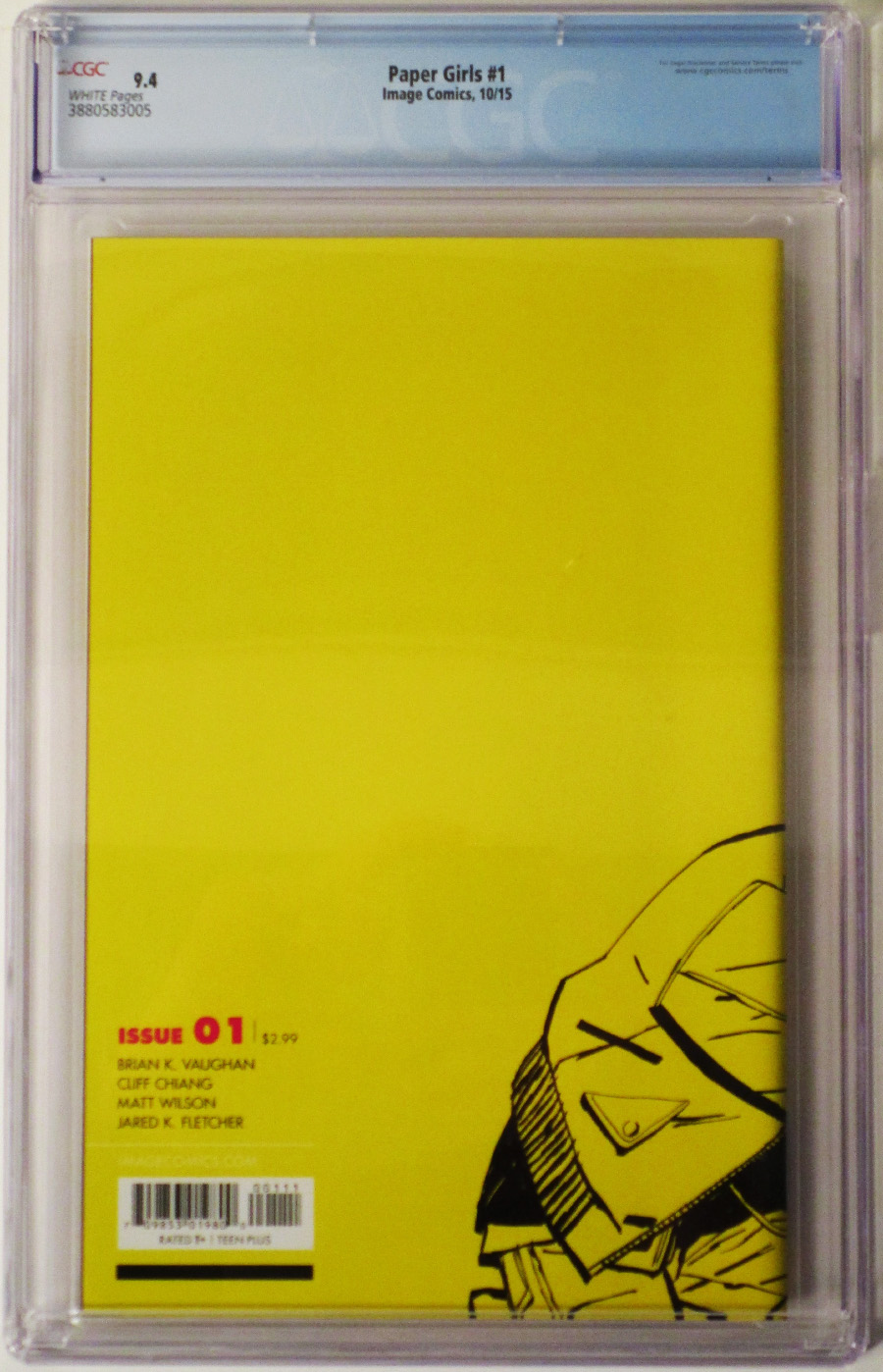 Paper Girls #1 Cover D CGC 9.4 Regular Cliff Chiang Cover