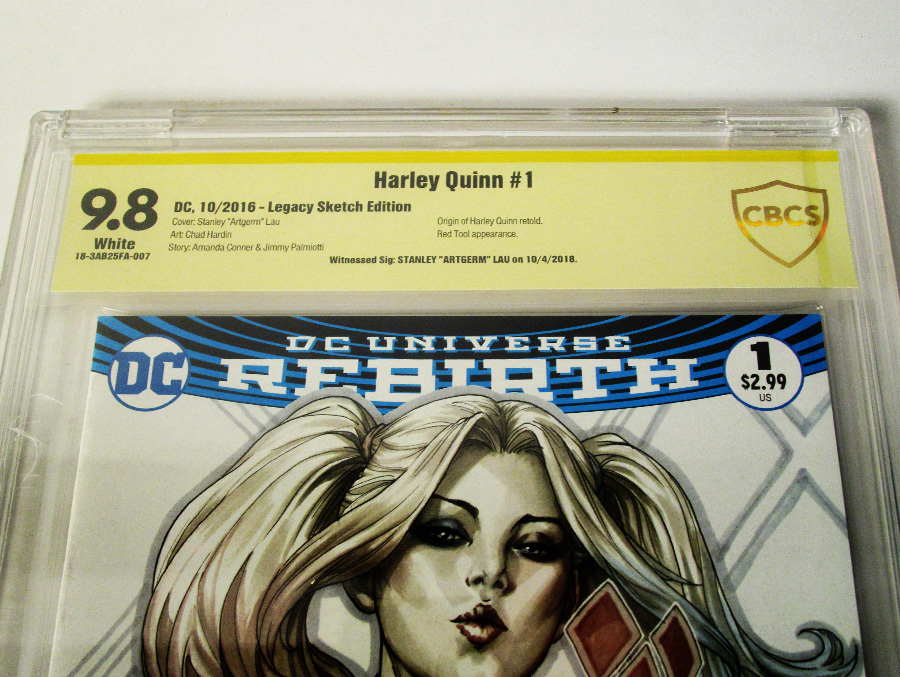 Harley Quinn Vol 3 #1 Cover Z CBCS 9.8 Stanley Artgerm Lau Cover Signed by Stanley Artgerm Lau 