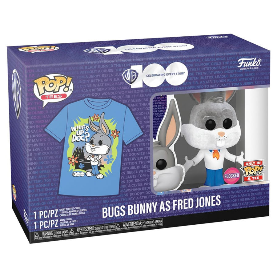 POP And Boxed Tee Warner Bros 100 Bugs Bunny As Fred Jones T-Shirt X-Small