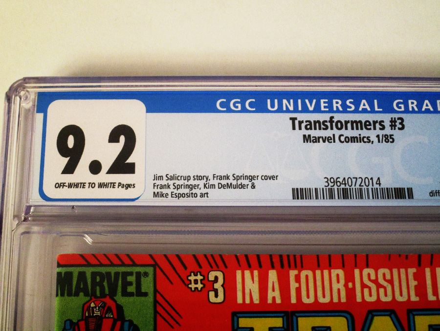 Transformers #3 Cover D CGC 9.2