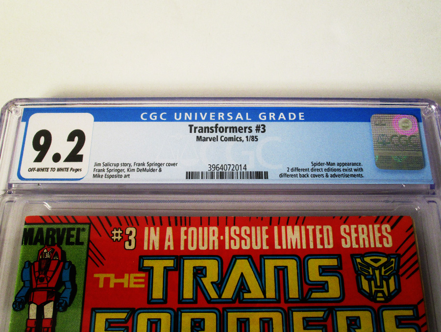 Transformers #3 Cover D CGC 9.2