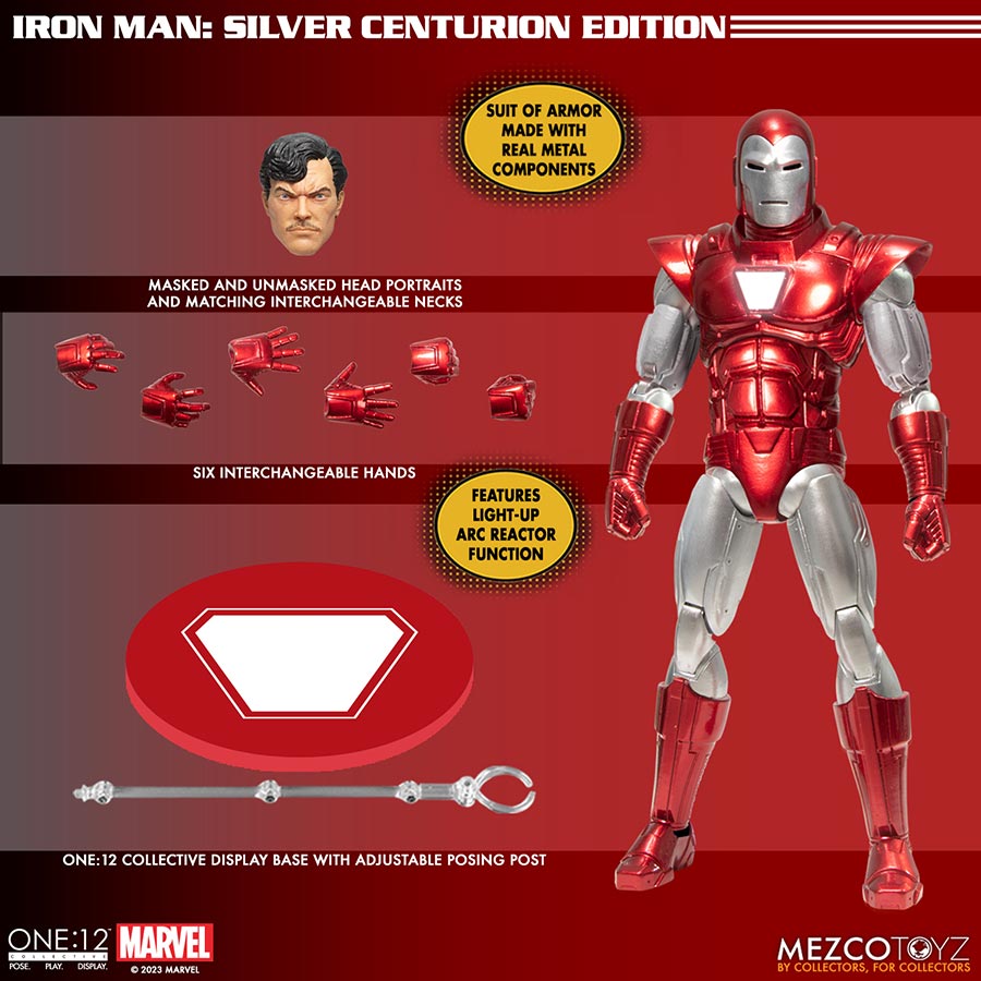 One-12 Collective Iron Man Silver Centurion Edition Action Figure