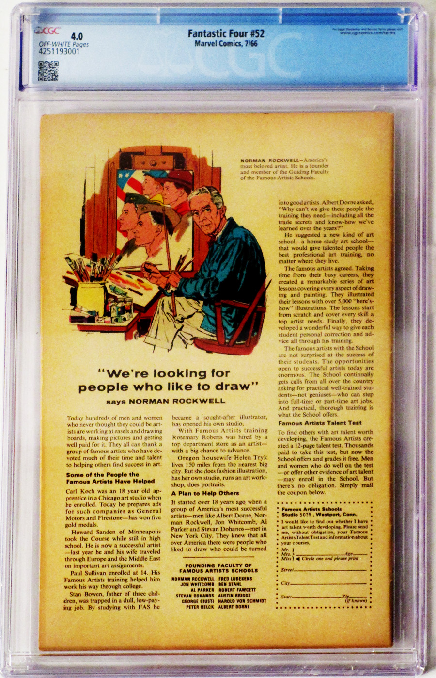Fantastic Four #52 Cover D CGC 4.0