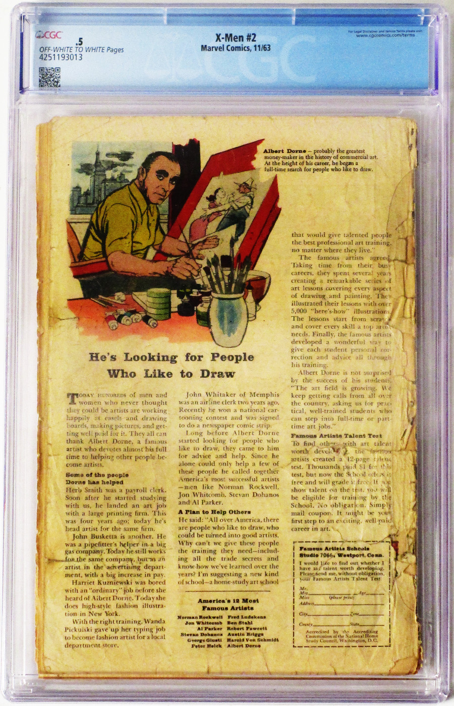 X-Men Vol 1 #2 Cover C CGC Graded 0.5