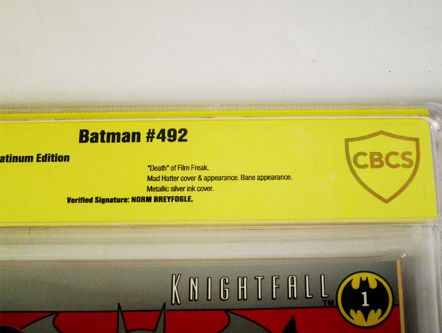 Batman #492 Cover F Platinum Edition Signed By Norm Breyfogle CBCS 9.8