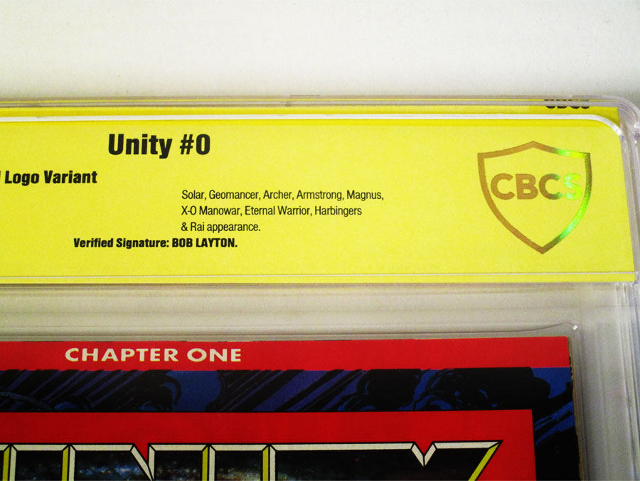 Unity #0 Cover C Red Cover Signed By Bob Layton CBCS 9.6