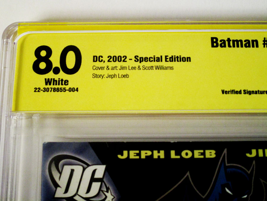 Batman #608 Cover F New York Post Exclusive Cover Signed By Jim Lee CBCS 8.0