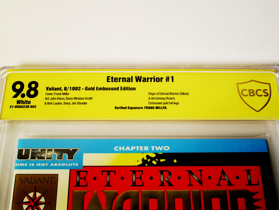 Eternal Warrior #1 Cover D (Gold Foil Logo) Signed By Frank Miller CBCS 9.8
