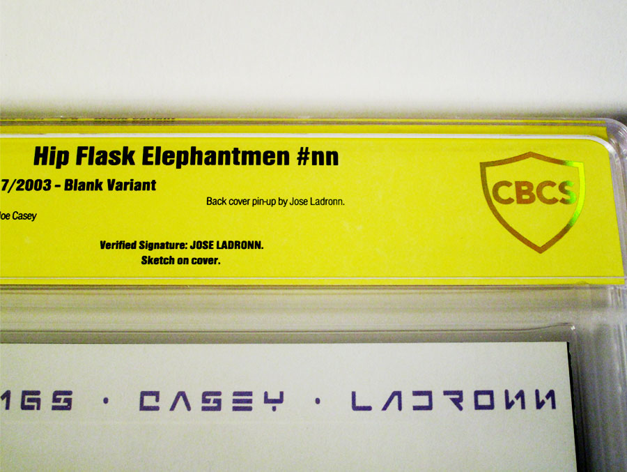 Hip Flask Elephantmen #1 Cover G Signed And Remarked By Jose Ladronn CBCS 9.8