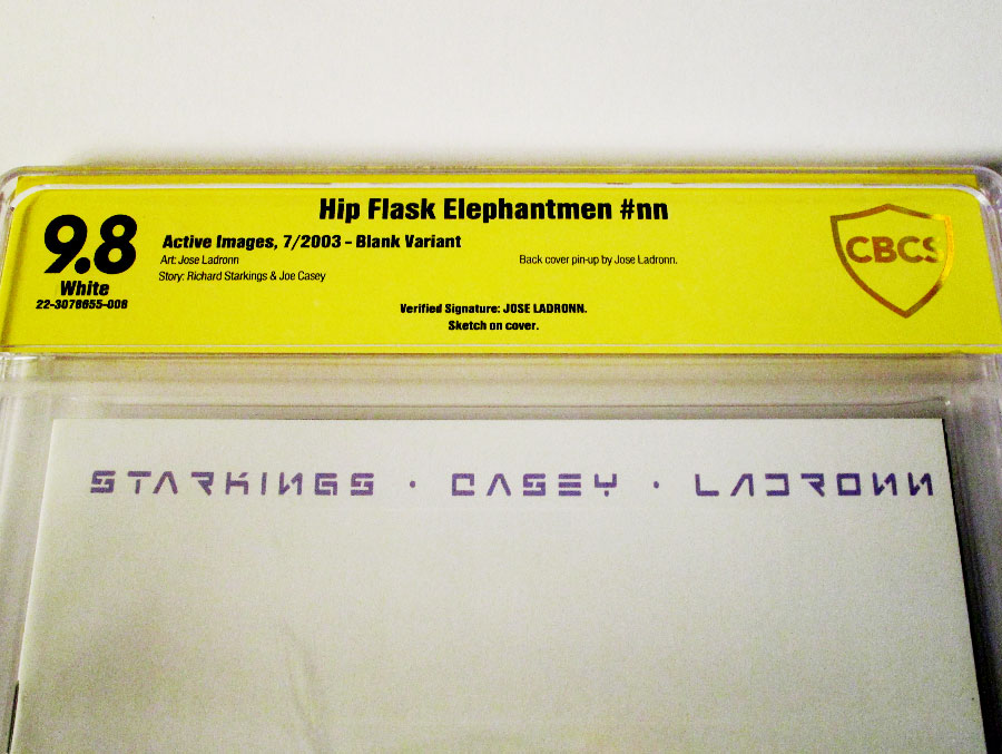 Hip Flask Elephantmen #1 Cover G Signed And Remarked By Jose Ladronn CBCS 9.8