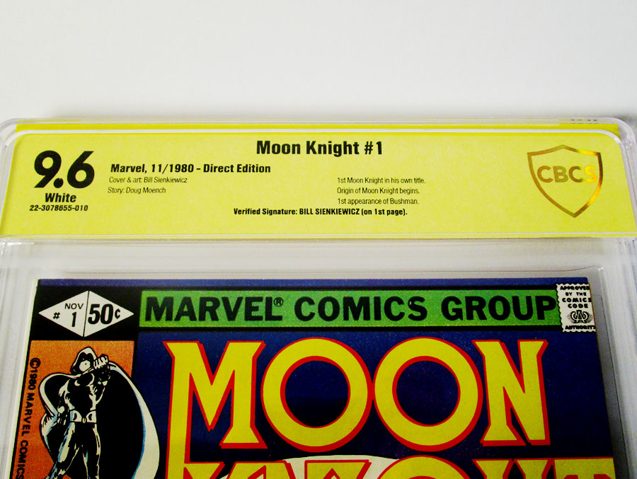 Moon Knight Vol 1 #1 Cover D Signed By Bill Sienkiewicz CBCS 9.6