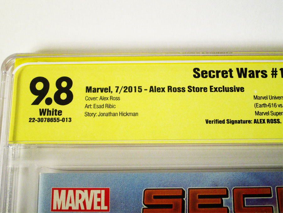 Secret Wars #1 Cover Z-S Alex Ross Store Exclusive Variant Signed by Alex Ross CBCS 9.8