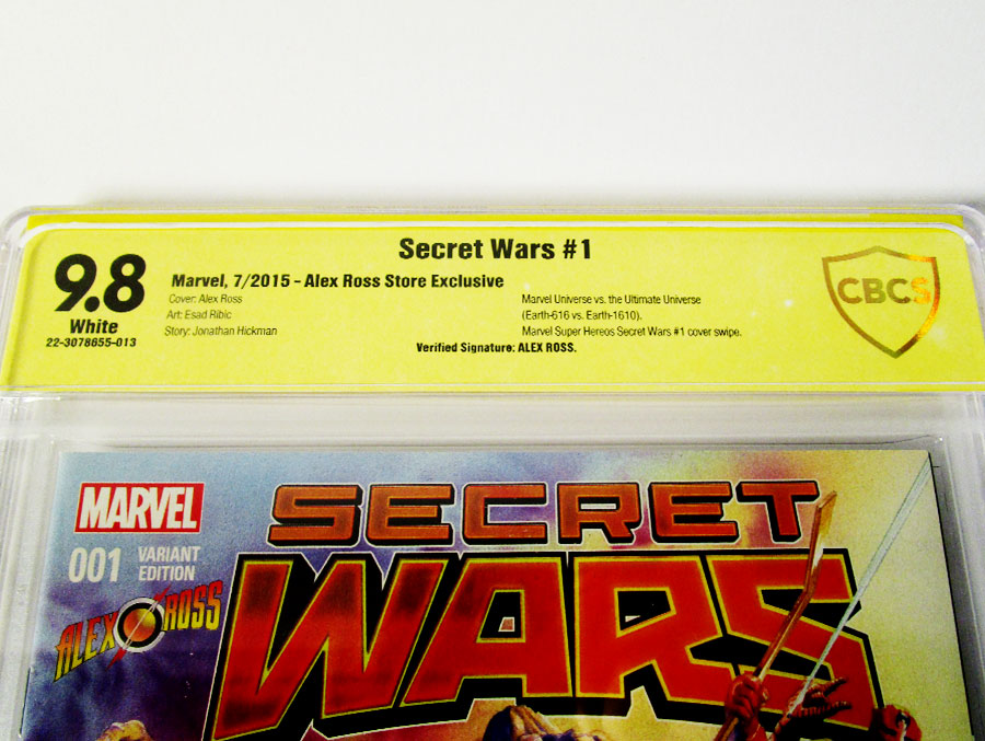 Secret Wars #1 Cover Z-S Alex Ross Store Exclusive Variant Signed by Alex Ross CBCS 9.8