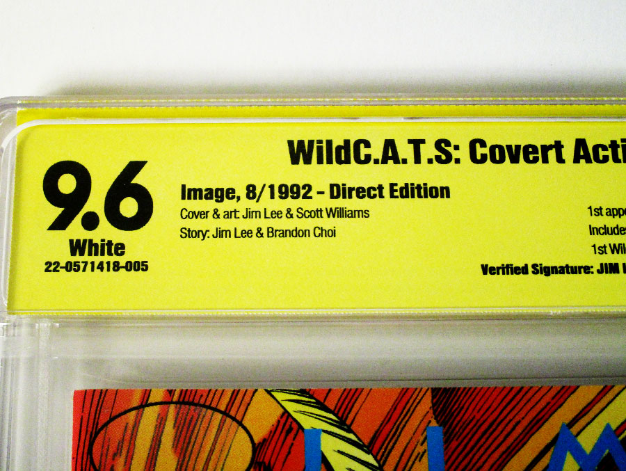WildCATs Covert Action Teams #1 Cover J With Spartan Bodyshot Card Signed By Jim Lee CBCS 9.6