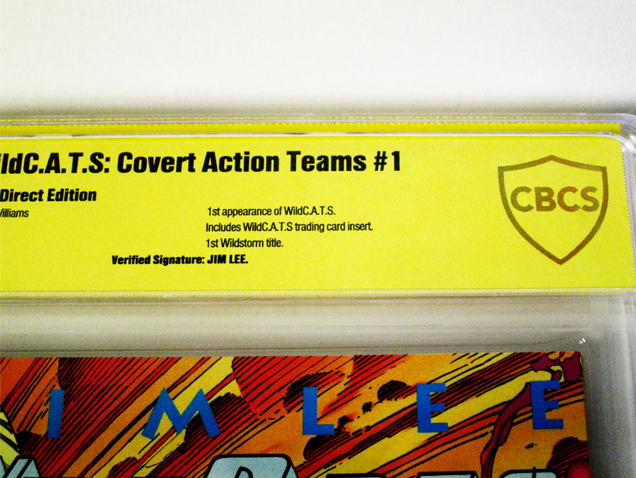 WildCATs Covert Action Teams #1 Cover J With Spartan Bodyshot Card Signed By Jim Lee CBCS 9.6