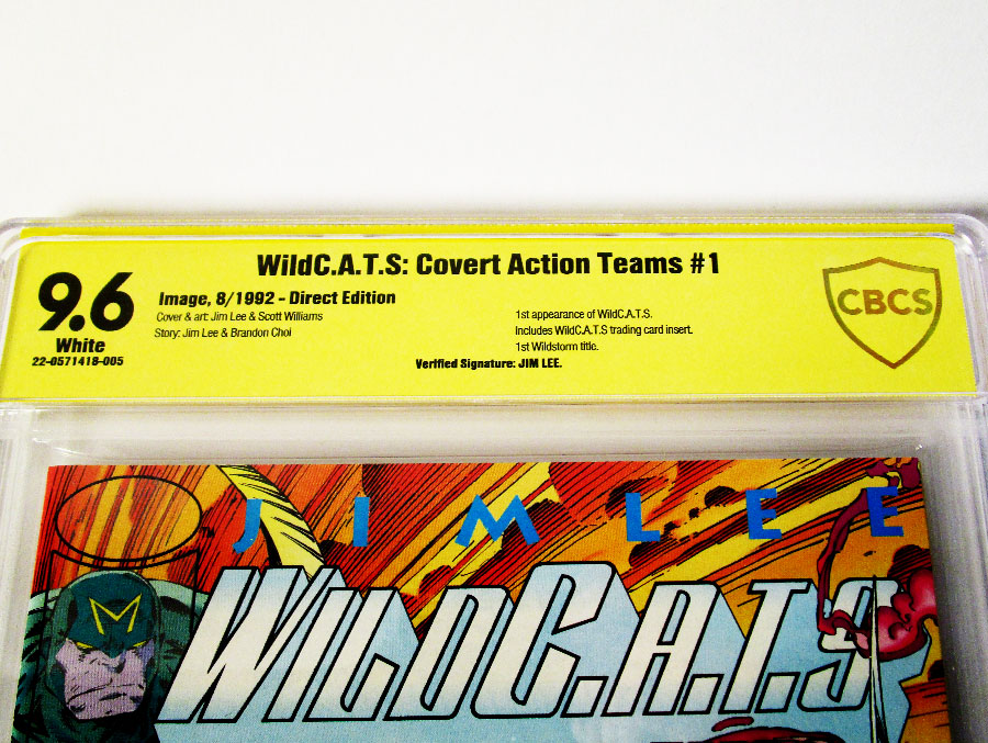 WildCATs Covert Action Teams #1 Cover J With Spartan Bodyshot Card Signed By Jim Lee CBCS 9.6
