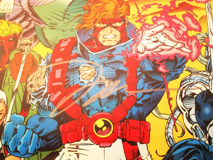 WildCATs Covert Action Teams #1 Cover J With Spartan Bodyshot Card Signed By Jim Lee CBCS 9.6