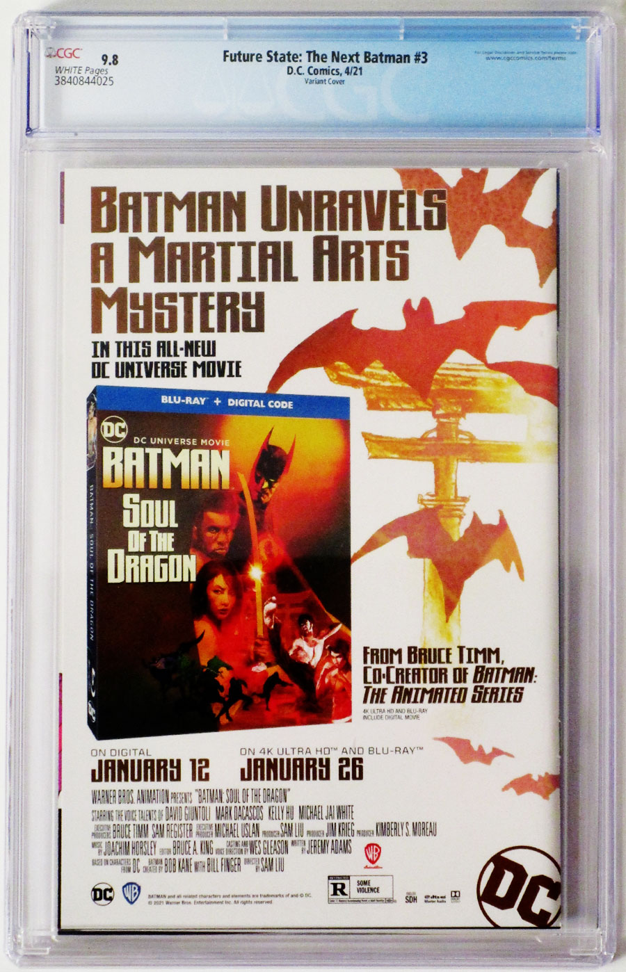 Future State The Next Batman #3 Cover C Variant Stanley Artgerm Lau Card Stock Cover CGC 9.8
