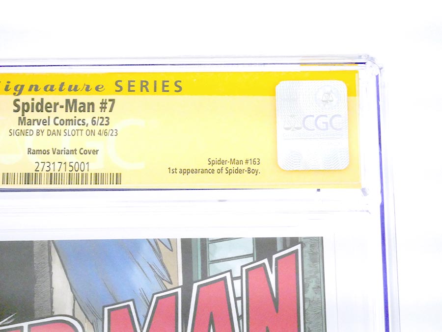Spider-Man Vol 4 #7 Cover K Variant Humberto Ramos Top Secret Spoiler Cover CGC Signature Series 9.8 Signed By Dan Slott