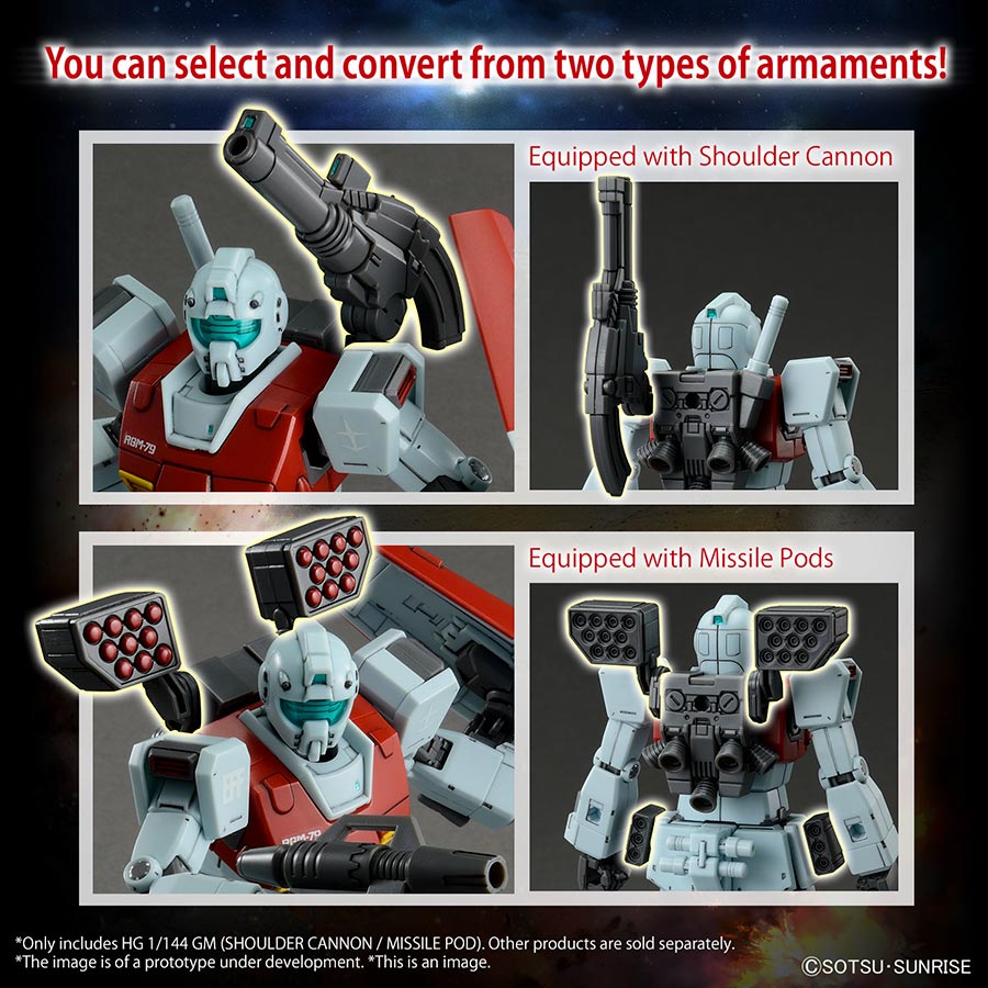 Gundam The Origin High Grade 1/144 Kit - RGM-79 GM (Shoulder Cannon / Missle Pod)