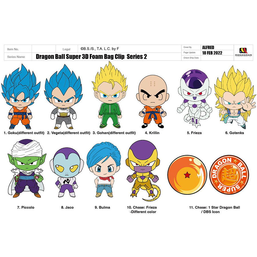 Dragon Ball Super 3D Foam Bag Clip Series 2 Blind Mystery Box